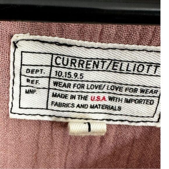 Current Elliott 1 Small The Picnic Top Coral Rose gauze peasant top - Picture 8 of 12